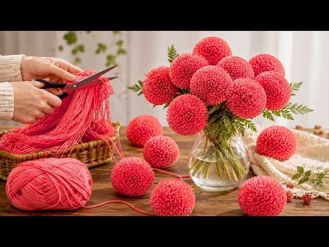 Everyone Loves These! 💜 2 Beautiful Flowers Made from Wool Thread ✨ Easy DIY Craft