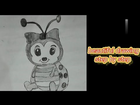 Aua art/A ladybug Drawing/ Easy Fan Art Sketch/Cute ladybug Pencil Sketch / Step by Step Drawing/