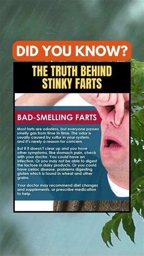 Why Do Your Farts Stink? 🤢💨 The Truth Revealed! - Most farts are harmless (and odorless!), but if yours could clear a room, it might be more than just last night’s tacos. From sulfur buildup to food intolerances like dairy or gluten, this guide breaks down what could be going on in your gut. 🦠🚽 #GutHealth #DigestiveTips #FunHealthFacts