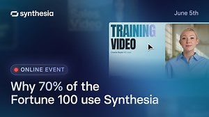 9K views · 28 reactions | We live in a video-first world — except at work. That needs to change. And on June 5, we’ll show you how. 70% of the Fortune 100 are already ahead of the curve — using Synthesia to create videos that engage more, stick longer, and scale effortlessly. Now it’s your turn. Save your spot and see how simple great video can be  www.linkedin.com/events/7325851159104053248/about/ | Synthesia | Facebook