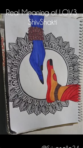 🌈🙏Divine🔥🌼(ShivSakti)power #mandala #painting #art #viralshorts