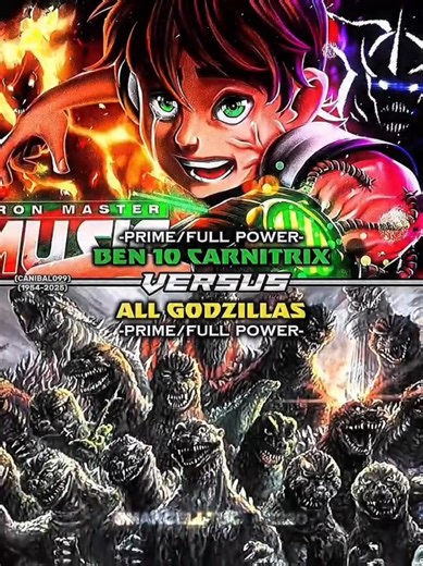 Ben 10 (Carnitrix) vs all Godzillas (1954-2025) #short #carnitrix #godzila #edit #battle #wis