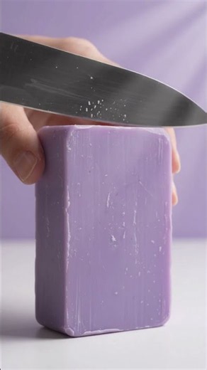 Cutting lavender purple soap bar ASMR 🔊🎧💆‍♂️💆‍♀️ #asmr