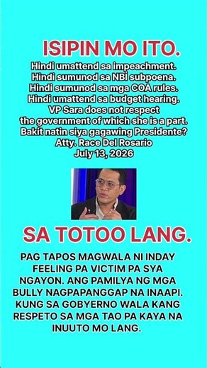 SARA DUTERTE FEELING PA VICTIM PA NGAYON.
