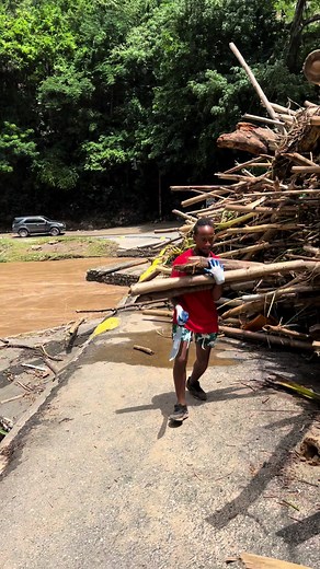 Aftermath of Hurricane Beryl in Jamaica: Cleanup Efforts at Flat Bridge