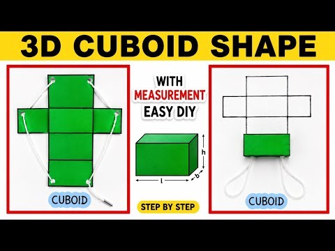 3D Cuboid Shape with Measurement | Easy Cuboid Shape | Maths Project 
