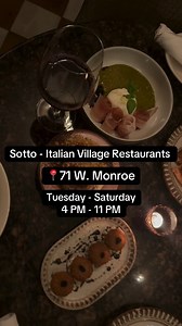 Looking for your next #datenight or night out with friends? Check out Sotto a part of Italian Village Restaurants for yummy food and perfect dinner/late night vibes ✨ | The Chicago Loop | Facebook
