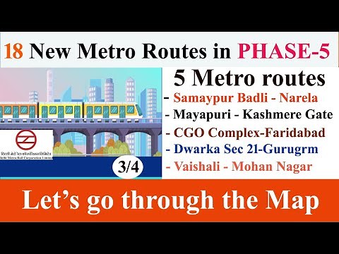 DMRC 5 New Metro Routes Map🔥Narela, Gurugram, Faridabad, Loni 🔥Delhi Metro Phase 5🔥DMRC Phase V🔥DMRC
