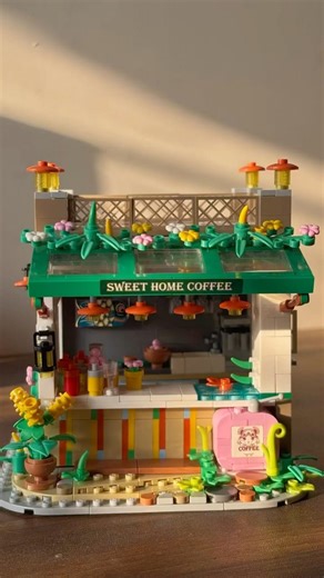 DIY miniature Lego cafe coffee house 🏡 #diy #lego #legoaddict #legohouse #foryou #miniature #fyp