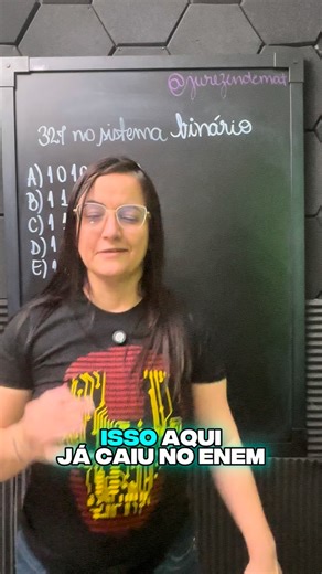 Isso aqui já caiu no ENEM, cê acredita? Todo ano o Enem convés algo sobre sistemas de numeração e sim, o sistema binário já apareceu e pode aparecer novamente. Você já conhecia? Me conta aqui e se você quiser um curso de revisão, bora fazer a Teilha do Enem. | Matemática com a Ju