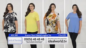 Treat yourself this season with another 2 for £25 Pick of the Day. Choose your 2 favourtie Anamor Short Sleeve Longline Top's & get them both for just £25 http://bit.ly/2tR9y7Y Hurry ends 9pm Thursday! | Ideal World