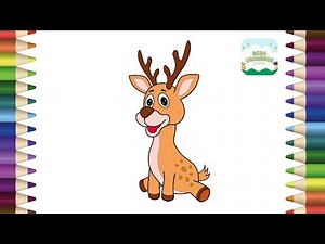 How to Draw a Cute Deer Simple & Easy Step by Step for Kids | Deer Drawing