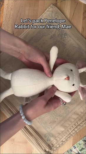 Packing Penelope Rabbit for Mae ♥️ Thank you for your order! We hope you love your first Hazel Village friend 🐇 and Happy Friday! #hazelvillage #stuffedanimals #bunny #rabbit #dolls #plushies #dollclothes #kidsgifts #smallbusiness