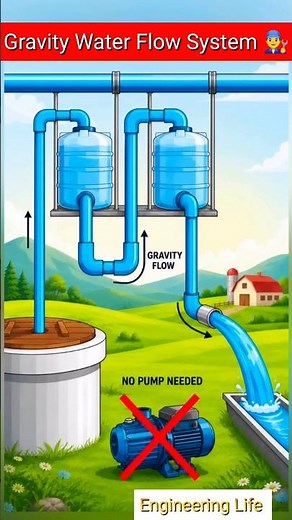 Gravity Water Flow System Explained | How Water Flows Without a pump Using Gravity 🔧
