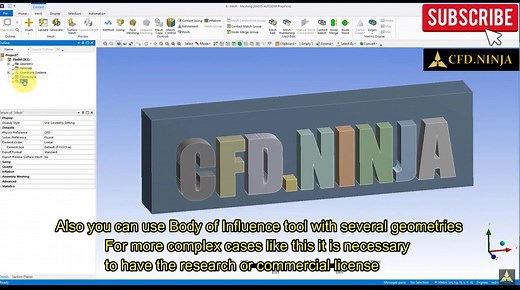 Ansys Meshing Tutorial - Body of Influence (Mesh Sizing) - Ansys 2020 R1mp4