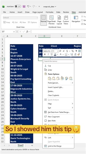 How to automatically reorganize data into rows using the WRAPROWS function. 🤯