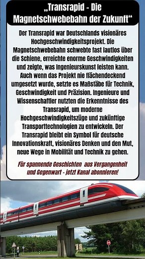 „Transrapid – Die Magnetschwebebahn der Zukunft“