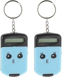 TOYANDONA Mini Calculator Portable Pocket Size Small Calculator 2Pcs Set Keychain Cute Pink Plastic Chain for Students Nurses Office Use