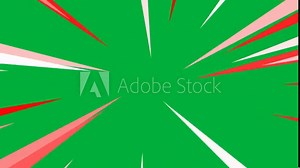 red, white gradient color speed lines effect loop animation overlay isolated on green screen background Stock Video