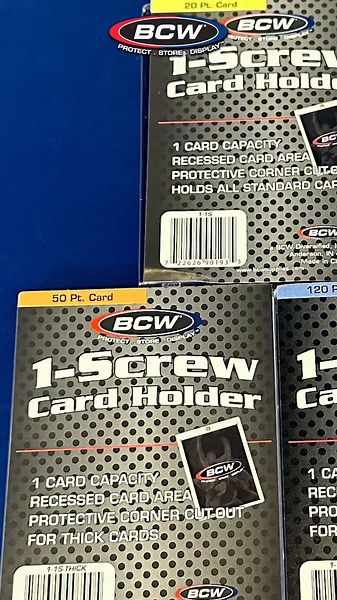 BCW 1-Screw Card Holders are an affordable, simple, and secure method of protecting cards. They also make for a great gift option among collectors. Find these for 10% off now at BCWSupplies.com