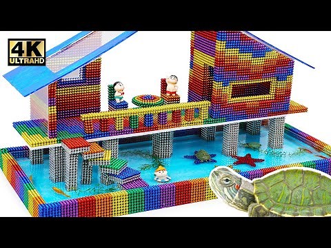 DIY - How To Build House On Stilts For Turtle From Magnetic Balls (Satisfying) | Magnet World Series