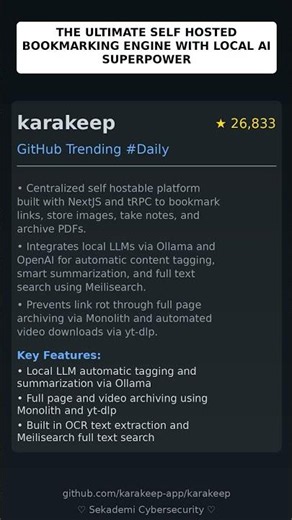 GitHub Trending Repositories: karakeep-app/karakeep 🇬🇧