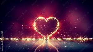 Heart shape glowing lights loop background Stock Video