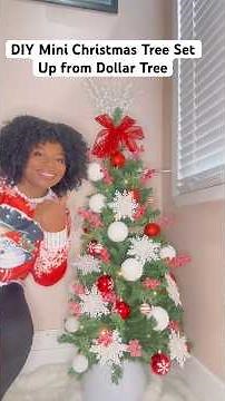DIY Mini Christmas Tree Set Up From Dollar Tree #christmastree #dollartree #christmasdiy #homedecor