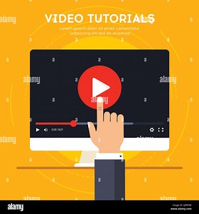 Video tutorials icon concept. Study and learning background, distance education and knowledge growth. Video conference and webinar icon. Vector Stock Vector Image & Art - Alamy