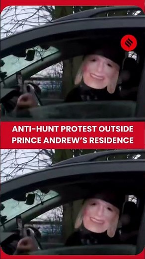 Anti-Hunting Protest Held Outside Wood Farm Residence of Prince Andrew