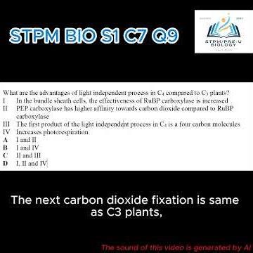 F6 BIOLOGY SEM 1 CHP 7 Q9 PHOTOSYNTHESIS #stpmbiology #stpm #biologyscience #biology #alevelbiology