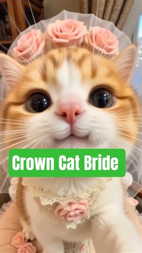“Cutest Crown Cat Bride Ever 👑💐😻 |#Shorts#cat #catshorts #catlovers #cats #catvideos
