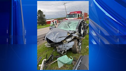 LFD: Driver pulled from car after crash with semi-truck in LeRoy on Thursday afternoon