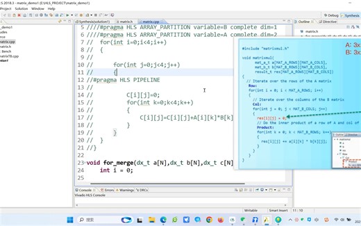 HLS嵌套for循环流水线directive插入不同solution对比