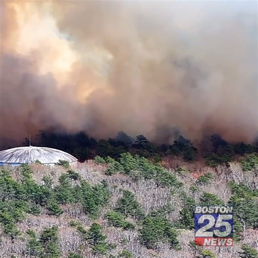 378K views · 3.9K reactions | HAPPENING NOW: Smoke can be seen for miles as crews battle a massive brush fire on Joint Base Cape Cod. | Boston 25 News | Facebook