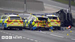 Newcastle A1 police car crash sees two people arrested