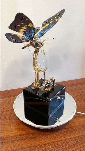 Mesmerising Steampunk Electric Butterfly Music Box 🦋 #short