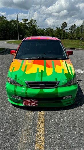 Kyle Monteiro on Instagram: "Rainbow Drip Honda Odyssey 🌈💦 Follow @wrapsrwack #kbmer #graffiti #rainbow #drip #freestyle #paintjob #paint #carart #art #spraypaint #freehand #painting #montanacans #sprayart #honda #odyssey #vankulture #van #anstract #wrapsrwack"