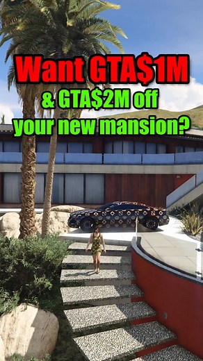 194K views · 8.5K reactions | How To Get GTA$1M AND $2M OFF The NEW Mansion bonus in the NEW GTA Update #gtaonline #onlinegame #gaming #gta5 #gtav #gta5online #gtaupdate #gta #gtanew #gtadlc | Behixve | Facebook