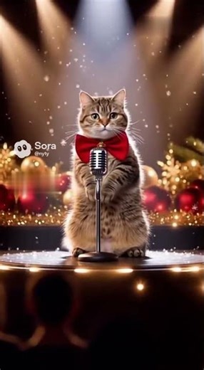 Cat Sings a Christmas Song in Meow-Meow Style! 😺🎄🎶 #MeowChristmas