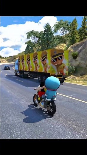 Shinchan🤣 Saw little Singham Container😱 On Road Accident🔥 #penguinyt #gta5shorts #shinchan