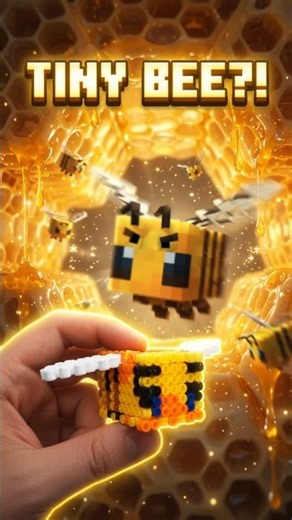 I Made a 3D Minecraft Bee with Perler Beads! #shorts #diy