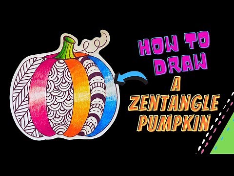 How to draw a Zentangle Pumpkin