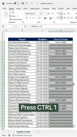 This is how to build deadline tracker in Excel l