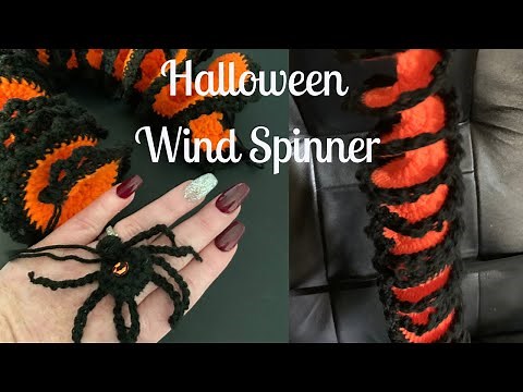 How To Crochet a Halloween Wind Spinner With Crochet Spiders/Easy Crochet/Beginner Crochet