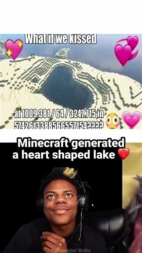 Heart shaped lake in Minecraft 🥹❤️
