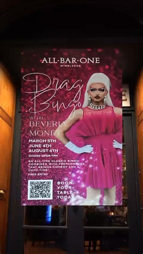 ✨❄️ Drag Bingo: Winter Edition! ❄️✨ Get ready for a fabulous night of laughs, lipsyncs & lucky numbers! 🎤💅 🎭 Live Drag Performance Bingo 📅 Wednesday, November 12th 🕕 Doors open at 18:00 💸 Free entry! 🏆 Prizes for the winners! Bring your friends, your sass, and your best bingo face — it’s going to be a show you don’t want to miss! 💃🌈 #DragBingo #WinterEdition #FreeEvent #LiveDrag #BingoNight #DragShow #FunAndFabulous #LGBTQEvents #GoodVibesOnly Love Wimbledon | All Bar One