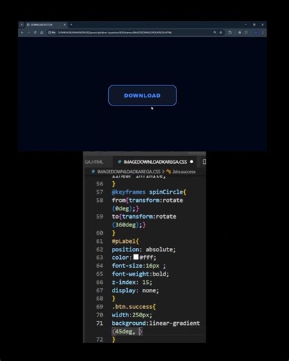 🌊 HTML CSS & JS ANIMATED DOWNLOAD BUTTON #coding #htmlcssjs #webdesign #shorts