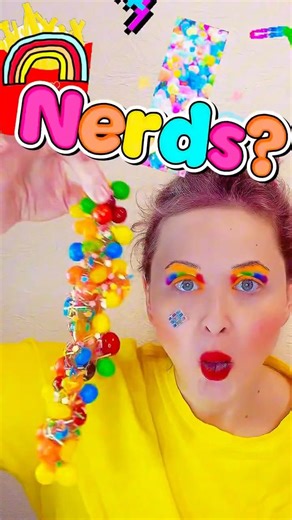 GIANT NERDS ROPE?! | I ATE 7 RAINBOW FOODS 🌈😱