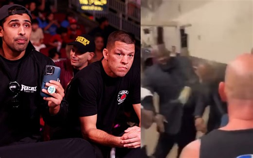 New video of Nate Diaz's team hitting Jake Paul's security guard with beer